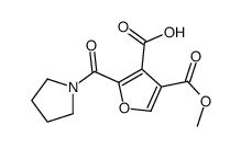 4-methoxycarbonyl-2-(pyrrolidine-1-carbonyl)furan-3-carboxylic acid结构式