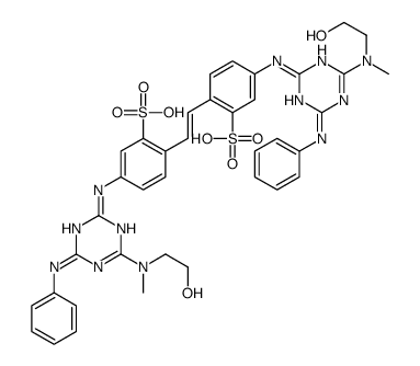 4,4'-bis[[6-anilino-4-[(2-hydroxyethyl)methylamino]-1,3,5-triazin-2-yl]amino]stilbene-2,2'-disulphonic acid Structure