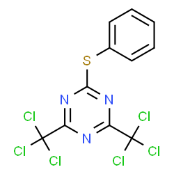 2-(Phenylthio)-4,6-bis(trichloromethyl)-1,3,5-triazine structure