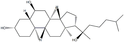 (20R)-5α-Cholestane-3β,6α,20-triol结构式