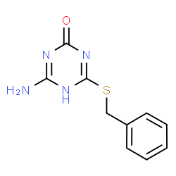 4-Amino-6-(benzylthio)-1,3,5-triazin-2(5H)-one structure