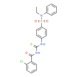 2-chloro-N-{[(4-{[ethyl(phenyl)amino]sulfonyl}phenyl)amino]carbonothioyl}benzamide结构式