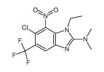 (6-chloro-1-ethyl-7-nitro-5-trifluoromethyl-1H-benzoimidazol-2-yl)-dimethyl-amine Structure