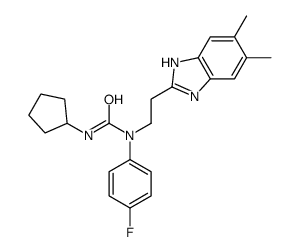 Urea, N-cyclopentyl-N-[2-(5,6-dimethyl-1H-benzimidazol-2-yl)ethyl]-N-(4-fluorophenyl)- (9CI) structure