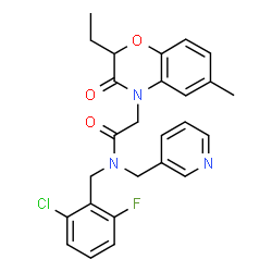 4H-1,4-Benzoxazine-4-acetamide,N-[(2-chloro-6-fluorophenyl)methyl]-2-ethyl-2,3-dihydro-6-methyl-3-oxo-N-(3-pyridinylmethyl)-(9CI) structure