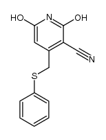 2,6-dihydroxy-4-[(phenylthio)methyl]nicotinonitrile结构式