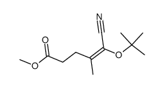 (Z)-5-tert-Butoxy-5-cyano-4-methyl-pent-4-enoic acid methyl ester结构式