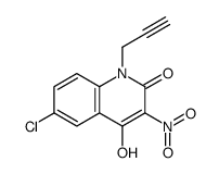 6-chloro-4-hydroxy-3-nitro-1-prop-2-ynylquinolin-2-one结构式