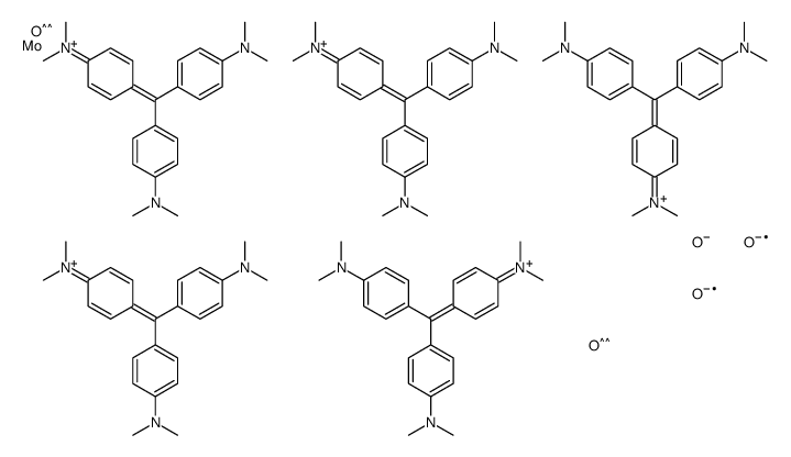 Methanaminium, N-[4-[bis[4-(dimethylamino)phenyl]methylene]-2,5-cyclohexadien-1-ylidene]-N-methyl-, molybdatephosphate structure