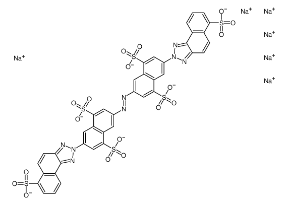 hexasodium,3-[[4,8-disulfonato-6-(6-sulfonatobenzo[e]benzotriazol-2-yl)naphthalen-2-yl]diazenyl]-7-(6-sulfonatobenzo[e]benzotriazol-2-yl)naphthalene-1,5-disulfonate Structure