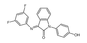 3-((3,5-difluorophenyl)imino)-1-(4-hydroxyphenyl)-1,3-dihydro-2H-indol-2-one Structure