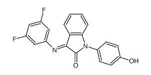 3-((3,5-difluorophenyl)imino)-1-(4-hydroxyphenyl)-1,3-dihydro-2H-indol-2-one结构式