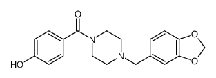 [4-(1,3-benzodioxol-5-ylmethyl)piperazin-1-yl]-(4-hydroxyphenyl)methanone结构式