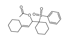 2-cyclohexylidene-1-(1-(phenylsulfonyl)cyclohexyl)ethyl acetate Structure