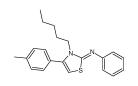 4-(4-methylphenyl)-3-pentyl-N-phenyl-1,3-thiazol-2-imine结构式