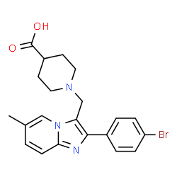 1-[2-(4-BROMO-PHENYL)-6-METHYL-IMIDAZO[1,2-A]-PYRIDIN-3-YLMETHYL]-PIPERIDINE-4-CARBOXYLICACID Structure