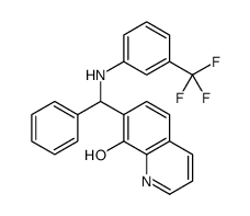 7-[phenyl-[3-(trifluoromethyl)anilino]methyl]quinolin-8-ol结构式