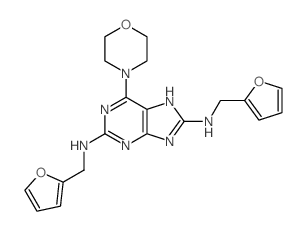 9H-Purine-2,8-diamine,N2,N8-bis(2-furanylmethyl)-6-(4-morpholinyl)- picture