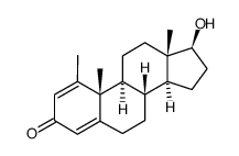 17β-hydroxy-1-methyl-1,4-androstadiene-3-one结构式