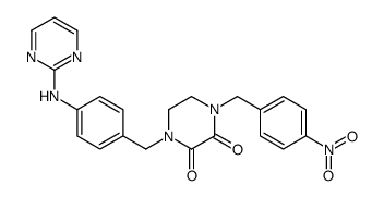 2,3-Piperazinedione, 1-((4-nitrophenyl)methyl)-4-((4-(2-pyrimidinylami no)phenyl)methyl)- Structure