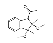 trans N-acetyl-2,3-dimethoxy-2,3-dimethylindoline Structure