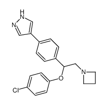 4-[4-[2-(azetidin-1-yl)-1-(4-chlorophenoxy)ethyl]phenyl]-1H-pyrazole结构式