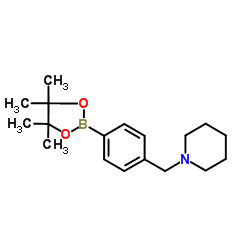 4-(PIPERIDIN-1-YLMETHYL)BENZENEBORONIC ACID, PINACOL ESTER 972-[4-(4,4,5,5-TETRAMETHYL-1,3,2-DIOXABOROLAN-2-YL)BENZYL]-1,2-OXAZINANE structure