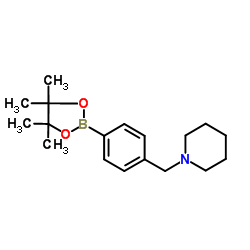 4-(PIPERIDIN-1-YLMETHYL)BENZENEBORONIC ACID, PINACOL ESTER 972-[4-(4,4,5,5-TETRAMETHYL-1,3,2-DIOXABOROLAN-2-YL)BENZYL]-1,2-OXAZINANE Structure