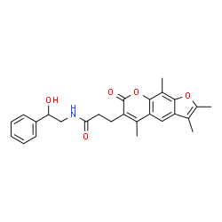 N-(2-Hydroxy-2-phenylethyl)-3-(2,3,5,9-tetramethyl-7-oxo-7H-furo[3,2-g]chromen-6-yl)propanamide结构式