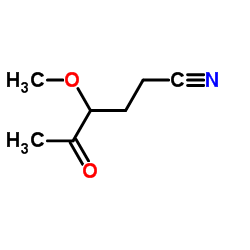 Hexanenitrile, 4-methoxy-5-oxo- (9CI) structure