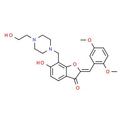 2-(2,5-dimethoxybenzylidene)-6-hydroxy-7-{[4-(2-hydroxyethyl)-1-piperazinyl]methyl}-1-benzofuran-3(2H)-one Structure