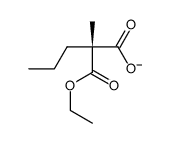 (2R)-2-ethoxycarbonyl-2-methylpentanoate结构式