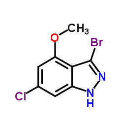 3-BROMO-6-CHLORO-4-METHOXYINDAZOLE结构式