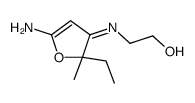 2-[(5-amino-2-ethyl-2-methylfuran-3-ylidene)amino]ethanol Structure