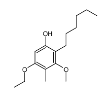 5-ethoxy-2-hexyl-3-methoxy-4-methylphenol Structure