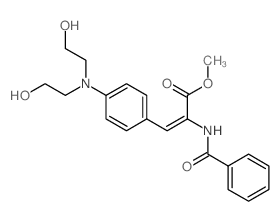 2-Propenoic acid,2-(benzoylamino)-3-[4-[bis(2-hydroxyethyl)amino]phenyl]-, methyl ester structure