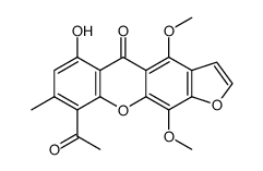 9-Acetyl-4,11-dimethoxy-6-hydroxy-8-methyl-5H-furo<3,2-b>xanthen-5-on Structure