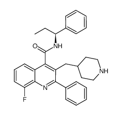 (S)-8-fluoro-2-phenyl-N-(1-phenylpropyl)-3-(piperidin-4-ylmethyl)quinoline-4-carboxamide Structure