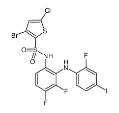 3-bromo-5-chloro-N-(3,4-difluoro-2-(2-fluoro-4-iodophenylamino)phenyl)thiophene-2-sulfonamide结构式