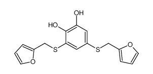 3,5-bis(furan-2-ylmethylsulfanyl)benzene-1,2-diol Structure