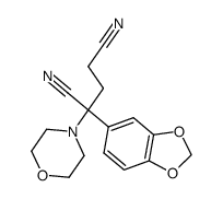 2-(Benzo(1,2-d)(1,3)dioxolo-5-yl)-4-cyan-2-morpholino-butyronitril结构式