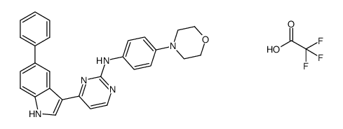 N-(4-morpholin-4-ylphenyl)-4-(5-phenyl-1H-indol-3-yl)pyrimidin-2-amine trifluoroacetic acid结构式