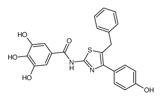 N-[5-benzyl-4-(4-hydroxy-phenyl)-thiazol-2-yl]-3,4,5-trihydroxy-benzamide结构式