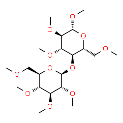 4-O-(2-O,3-O,4-O,6-O-Tetramethyl-β-D-glucopyranosyl)-1-O,2-O,3-O,6-O-tetramethyl-β-D-glucopyranose结构式