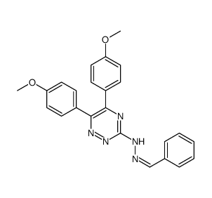 N-[(E)-benzylideneamino]-5,6-bis(4-methoxyphenyl)-1,2,4-triazin-3-amine结构式