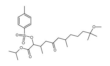 isopropyl 11-methoxy-3,7,11-trimethyl-5-oxo-2-(tosyloxy)dodecanoate结构式