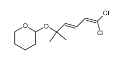 2-(5,5-dichloro-1,1-dimethyl-penta-2,4-dienyloxy)-tetrahydro-pyran结构式