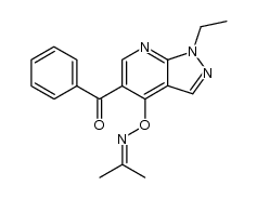 5-benzoyl-1-ethyl-4-[[(isopropylidene)amino]oxy]-1H-pyrazolo[3,4-b]pyridine Structure