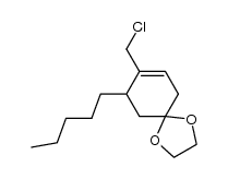 8-(chloromethyl)-9-pentyl-1,4-dioxaspiro[4.5]dec-7-ene结构式