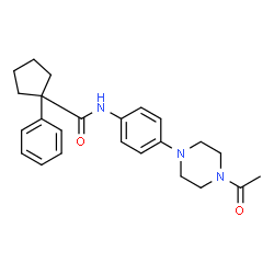 N-[4-(4-Acetyl-1-piperazinyl)phenyl]-1-phenylcyclopentanecarboxamide structure